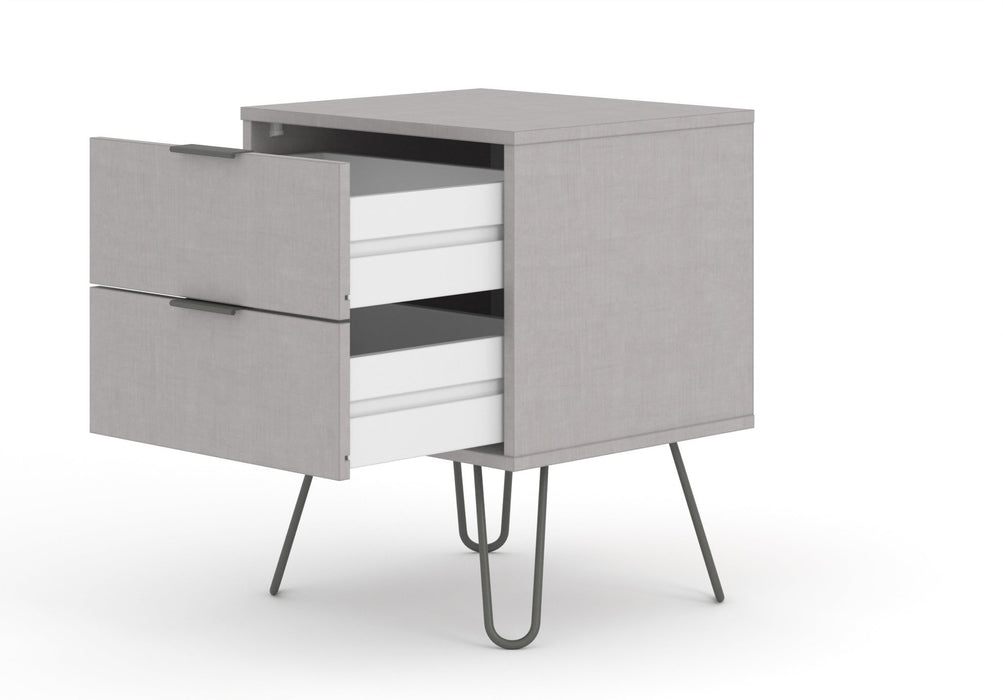 Augusta Grey Bedside Table 2 Drawer Cabinet - LuminexFurnitureBedside TableAGG510