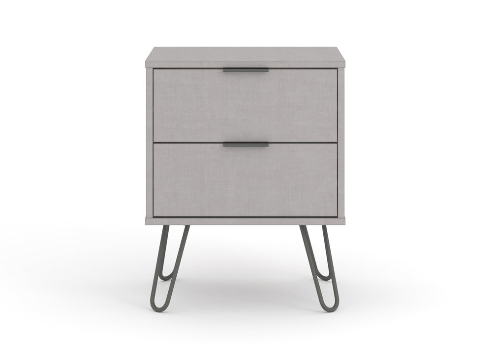 Augusta Grey Bedside Table 2 Drawer Cabinet - LuminexFurnitureBedside TableAGG510