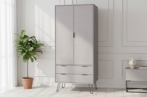 Augusta Grey Textured 2 - Door 2 - Drawer Wardrobe - Luminex FurnitureWardrobeAGG582