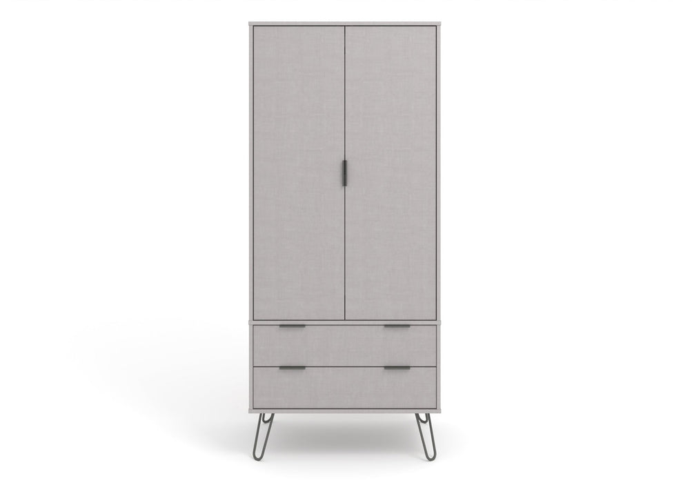 Augusta Grey Wardrobe White - LuminexFurnitureWardrobeAGG582