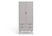 Augusta Grey Wardrobe White - LuminexFurnitureWardrobeAGG582
