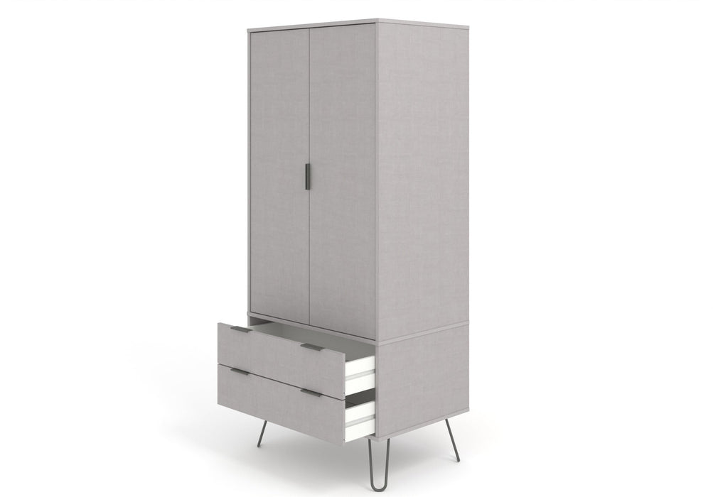 Augusta Grey Wardrobe White - LuminexFurnitureWardrobeAGG582