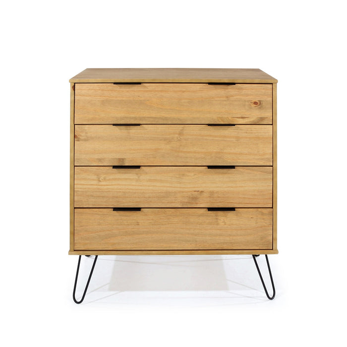 Augusta Pine 4 Drawer Chest of Drawers – Antique Waxed Pine - LuminexFurnitureChest of drawersAG514