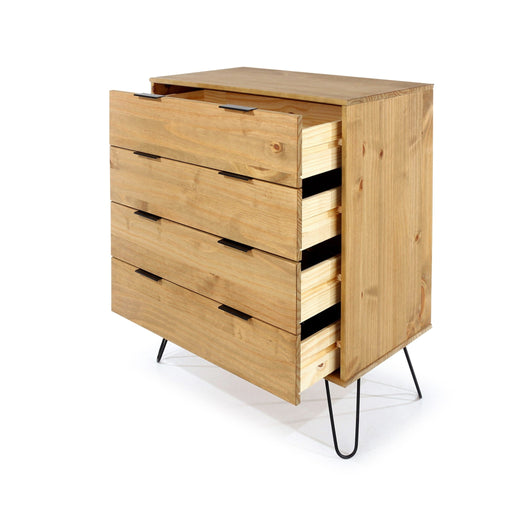 Augusta Pine 4 Drawer Chest of Drawers – Antique Waxed Pine - LuminexFurnitureChest of drawersAG514