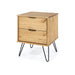 Augusta Pine Bedside Table 2 Drawer Cabinet Antique Waxed - LuminexFurnitureBedside TableAG510