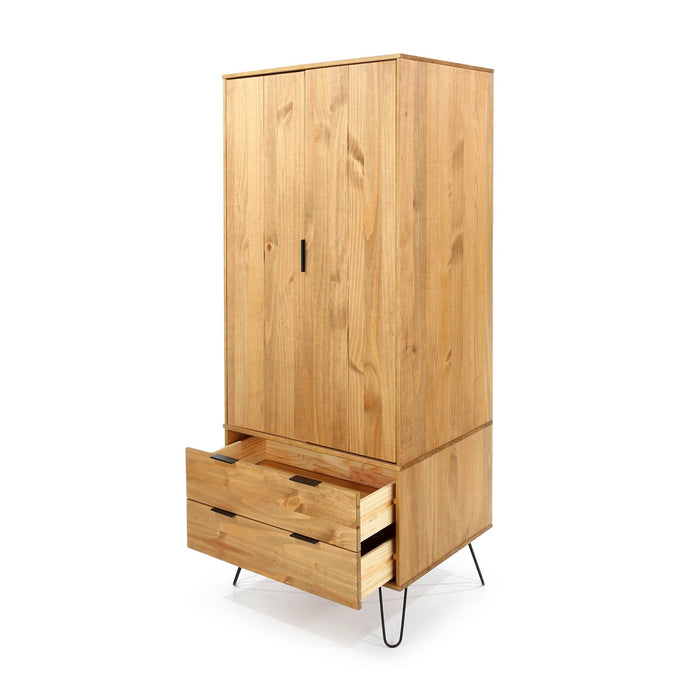 Augusta Pine Wardrobe White - LuminexFurnitureWardrobeAG582