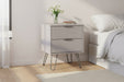 Augusta Textured Grey 2 Drawer Bedside Cabinet - Luminex FurnitureBedside TableAGG510