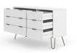 Augusta White 3+3 Drawer Wide Chest of Drawers – White - LuminexFurnitureChest of DrawersAGW533