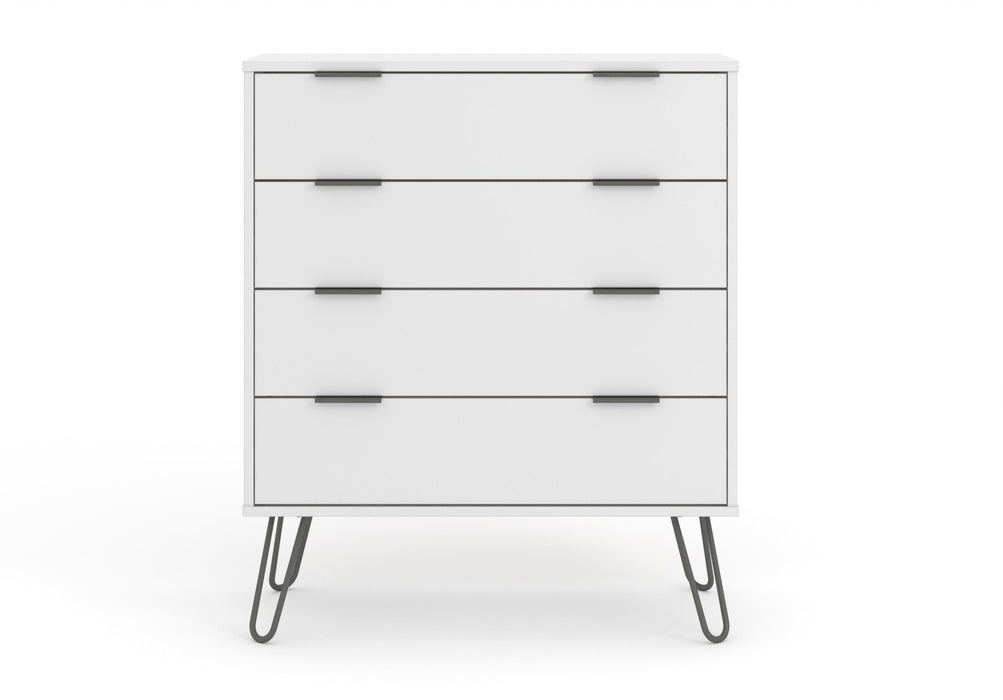 Augusta White 4 Drawer Chest of Drawers - LuminexFurnitureChest of DrawersAGW514