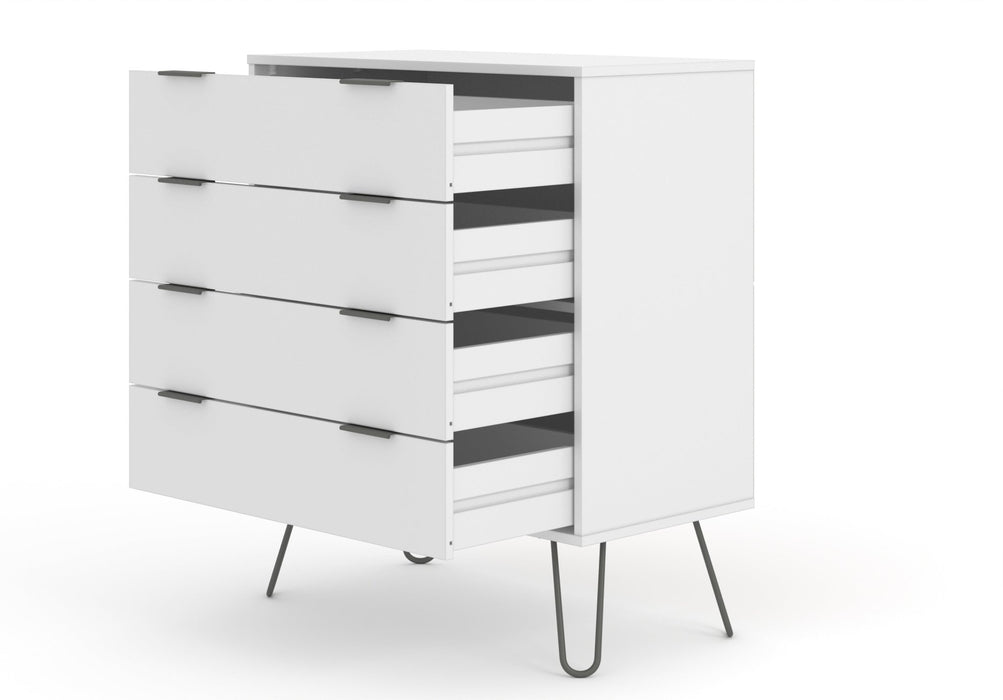 Augusta White 4 Drawer Chest of Drawers - LuminexFurnitureChest of DrawersAGW514