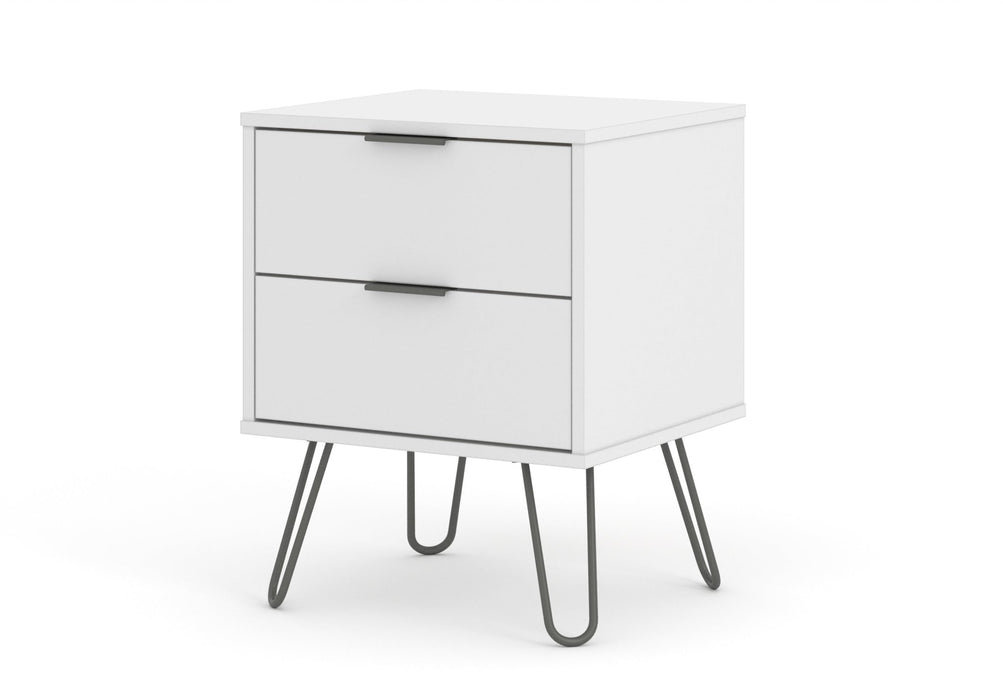 Augusta White Bedside Table 2 Drawer Cabinet - LuminexFurnitureBedside TableAGW510