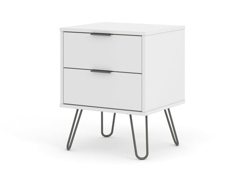Augusta White Bedside Table 2 Drawer Cabinet - LuminexFurnitureBedside TableAGW510