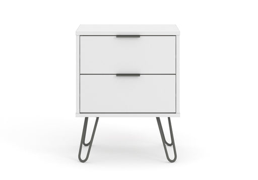 Augusta White Bedside Table 2 Drawer Cabinet - LuminexFurnitureBedside TableAGW510