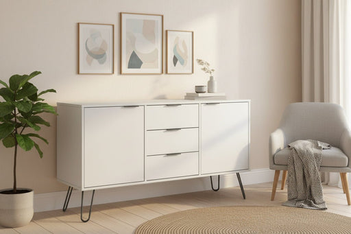 Augusta White Sideboard Medium With 2 Doors, 3 Drawers - Luminex FurnitureSideboardAGW916