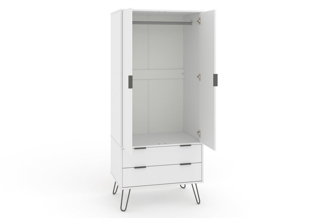 Augusta White Wardrobe Dark Brown - LuminexFurnitureWardrobeAGW582