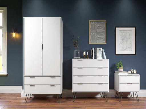 Augusta White Wardrobe Dark Brown - LuminexFurnitureWardrobeAGW582