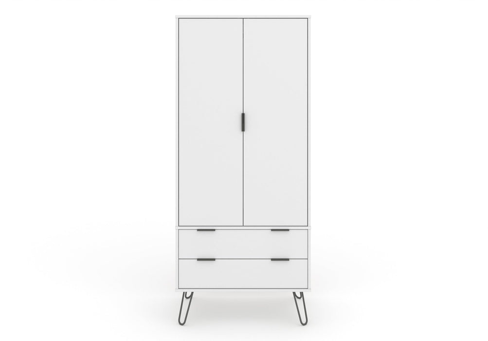 Augusta White Wardrobe Dark Brown - LuminexFurnitureWardrobeAGW582