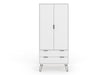 Augusta White Wardrobe Dark Brown - LuminexFurnitureWardrobeAGW582