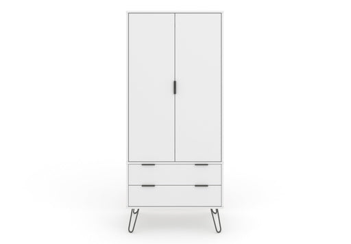 Augusta White Wardrobe Dark Brown - LuminexFurnitureWardrobeAGW582