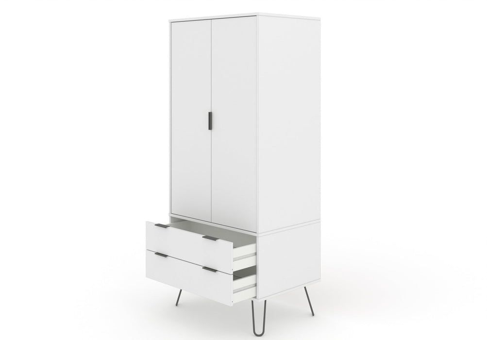 Augusta White Wardrobe Dark Brown - LuminexFurnitureWardrobeAGW582
