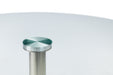Aurélie Round Glass Brushed Steel Pedestal Table - Luminex FurnitureDining TableMIL001
