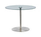 Aurélie Round Glass Brushed Steel Pedestal Table - Luminex FurnitureDining TableMIL001