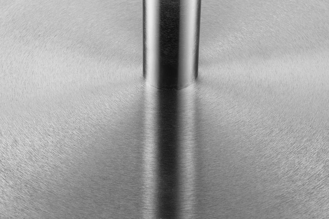 Aurélie Round Glass Brushed Steel Pedestal Table - Luminex FurnitureDining TableMIL001