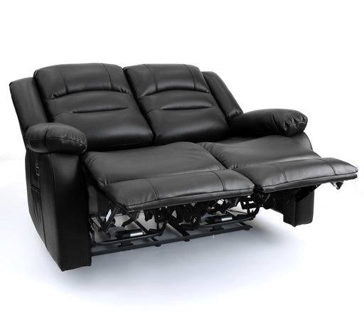 Aurelius 2 Seater Recliner Sofa – Faux Leather with USB - Luminex FurnitureSofasalva_2str_black