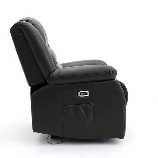 Aurelius 2 Seater Recliner Sofa – Faux Leather with USB - Luminex FurnitureSofasalva_2str_black