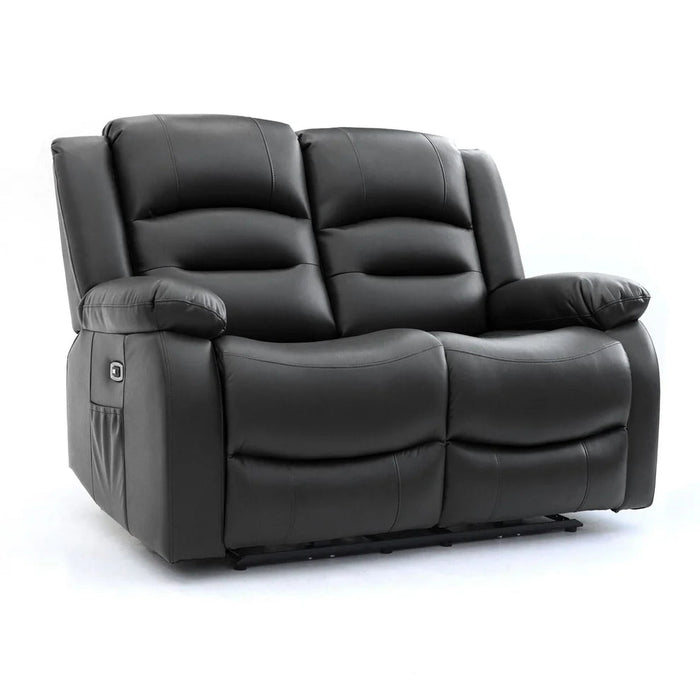 Aurelius 2 Seater Recliner Sofa – Faux Leather with USB - Luminex FurnitureSofasalva_2str_black