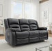 Aurelius Black 3 Seater Recliner Sofa – Faux Leather with USB & Cupholders - Luminex FurnitureSofasalva_3str_black