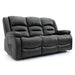 Aurelius Black 3 Seater Recliner Sofa – Faux Leather with USB & Cupholders - Luminex FurnitureSofasalva_3str_black