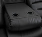 Aurelius Black 3 Seater Recliner Sofa – Faux Leather with USB & Cupholders - Luminex FurnitureSofasalva_3str_black