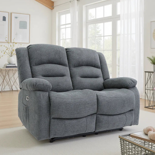 Aurelius Graphite Grey 2 Seater Electric Recliner Sofa - Luminex FurnitureSofasalva_2str_grey_fabric