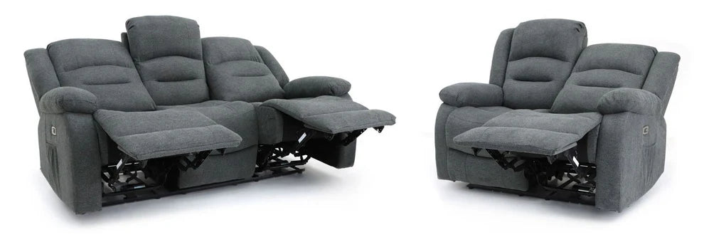 Aurelius Graphite Grey 3 Seater Recliner Sofa - Luminex FurnitureSofasalva_3str_grey_fabric