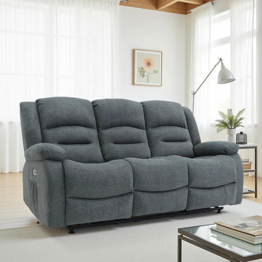Aurelius Graphite Grey 3 Seater Recliner Sofa - Luminex FurnitureSofasalva_3str_grey_fabric