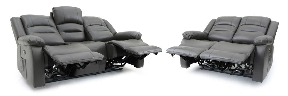 Aurelius Grey Faux Leather 3+2 Electric Recliner Sofa Set - Luminex FurnitureSofasalva_3+2_set_grey