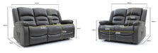Aurelius Grey Faux Leather 3+2 Electric Recliner Sofa Set - Luminex FurnitureSofasalva_3+2_set_grey