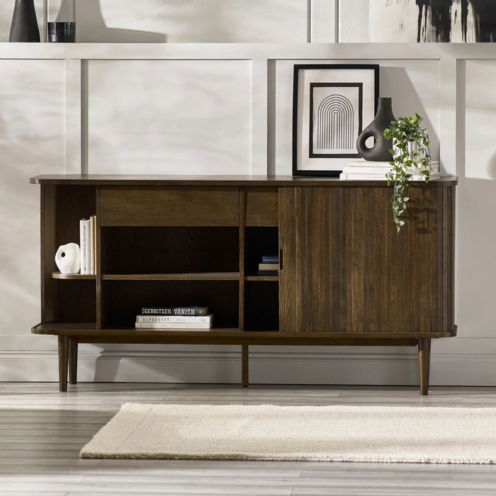 Aurora Sideboard – Dark Oak Tambour Door Sideboard - Luminex FurnitureSideboardARY006