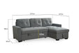 Aveline Grey Universal Corner Sofa Bed – Chenille Fabric - Luminex FurnitureSofasalder_grey_universal