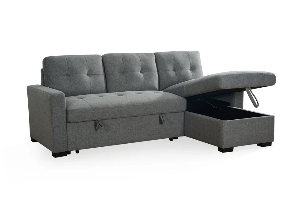 Aveline Grey Universal Corner Sofa Bed – Chenille Fabric - Luminex FurnitureSofasalder_grey_universal