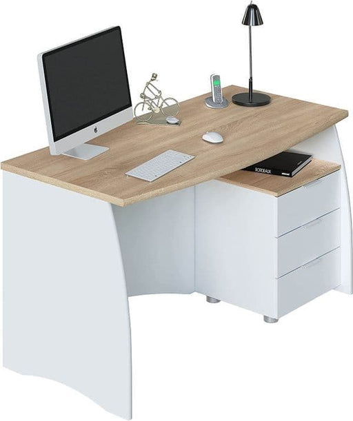 Avento White & Oak Effect Large Office Desk - Luminex FurnitureDesk3256