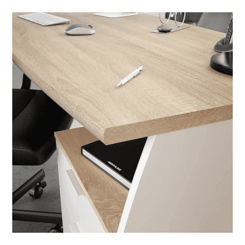 Avento White & Oak Effect Large Office Desk - Luminex FurnitureDesk3256