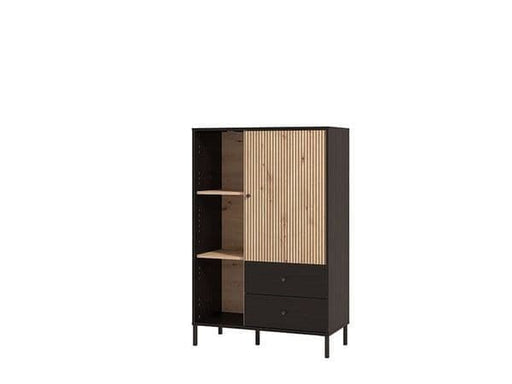 Averra Artisan Oak & Black Low Display Cabinet - Luminex FurnitureDrinks Cabinet, Living, Dining3444
