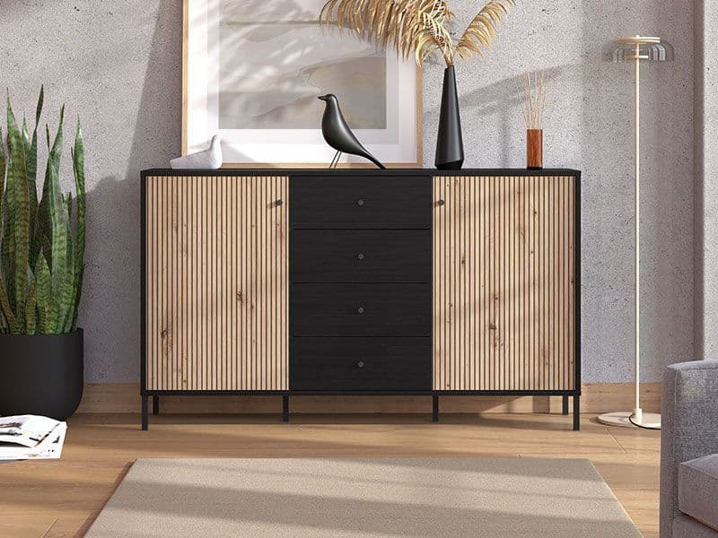Averra Artisan Oak & Black Sideboard - Luminex FurnitureSideboard3423