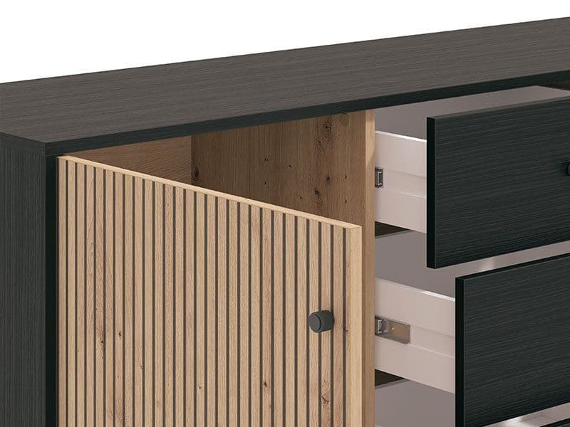Averra Artisan Oak & Black Sideboard - Luminex FurnitureSideboard3423