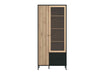 Averra Artisan Oak & Black Tall Display Cabinet - Luminex FurnitureDrinks Cabinet, Living, Dining3436