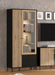 Averra Artisan Oak & Black Tall Display Cabinet - Luminex FurnitureDrinks Cabinet, Living, Dining3436