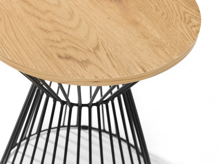 Ayla Lamp Table – Oak Effect & Black Wire Base - Luminex FurnitureLamp TableJER004