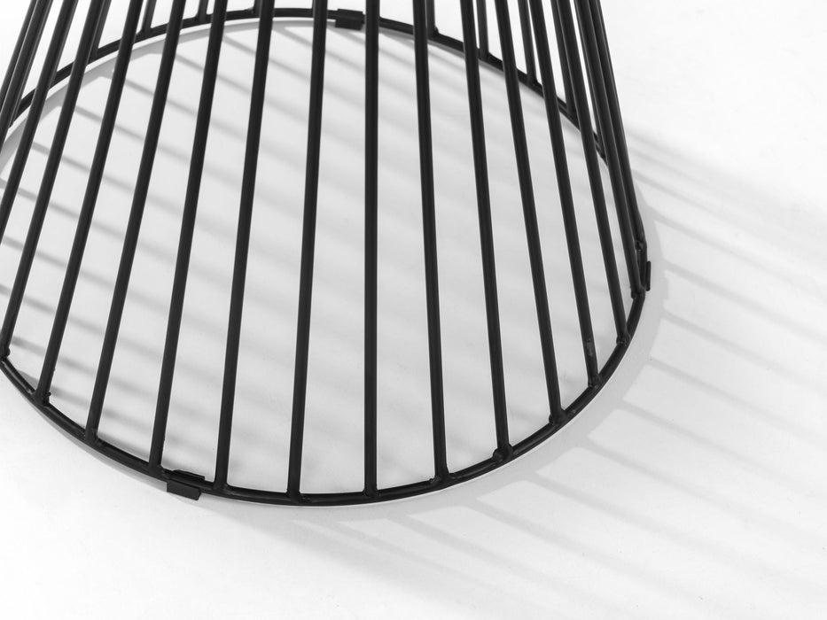Ayla Round Wire Lamp Table - Walnut Effect & Black Wire Base - Luminex FurnitureLamp TableJER002
